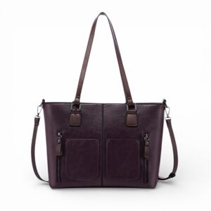 Walasa Limited Edition Multi-Zippered Leather Tote/Briefcase MSRP$326 NWT